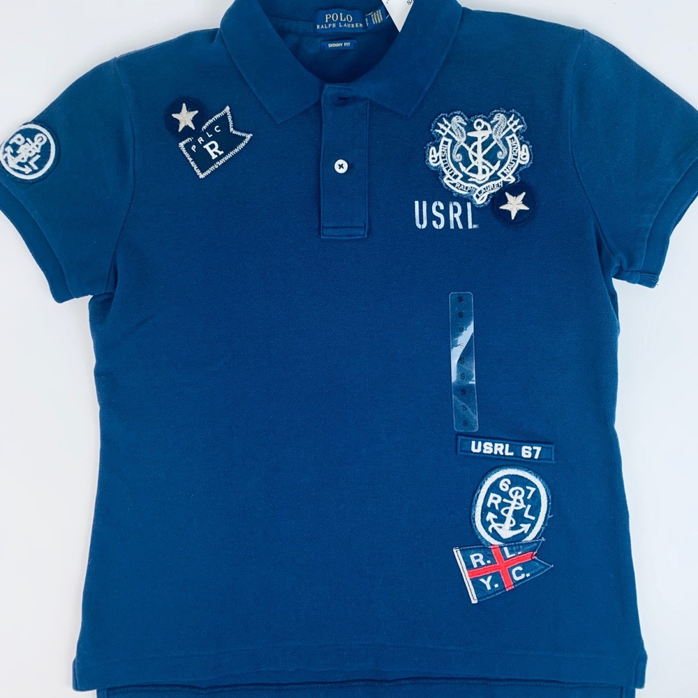 Polo Ralph Lauren Nautical Patch Blue Polo Shirt S